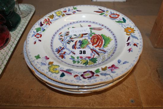 4 Masons soup plates (1820)